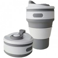 Силіконова склянка складана Silicon Magic Cup сірий