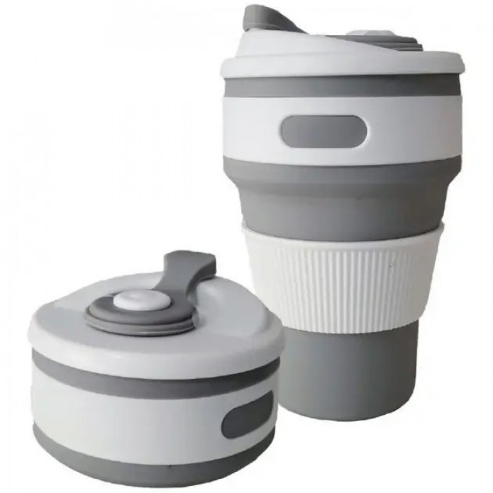 Силіконова склянка складана Silicon Magic Cup сірий