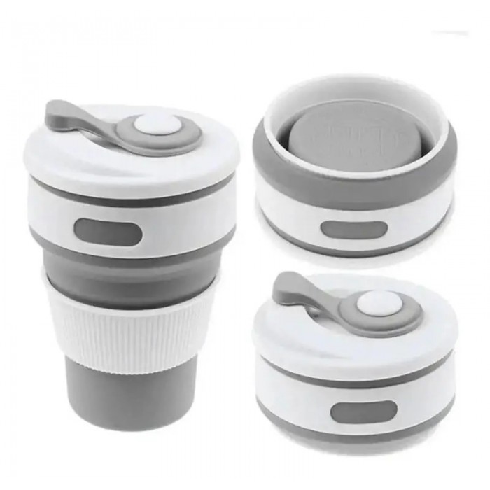 Силіконова склянка складана Silicon Magic Cup сірий