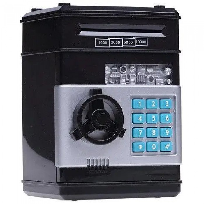 Электронная копилка с кодовым замком Mony Safe Черно-серая