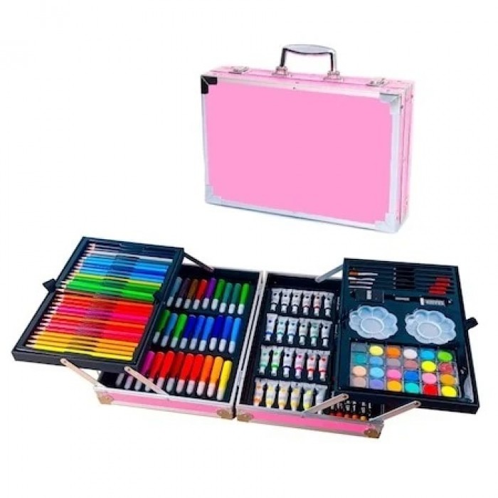 Набір для дитячої творчості та малювання Painting Set 145 предметів Рожевий