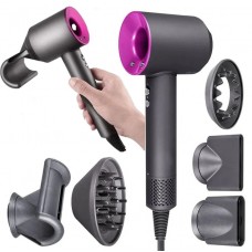 Фен-стайлер для волос 5 насадок 5в1 1600Вт Super Hair Dryer Fan Фуксия