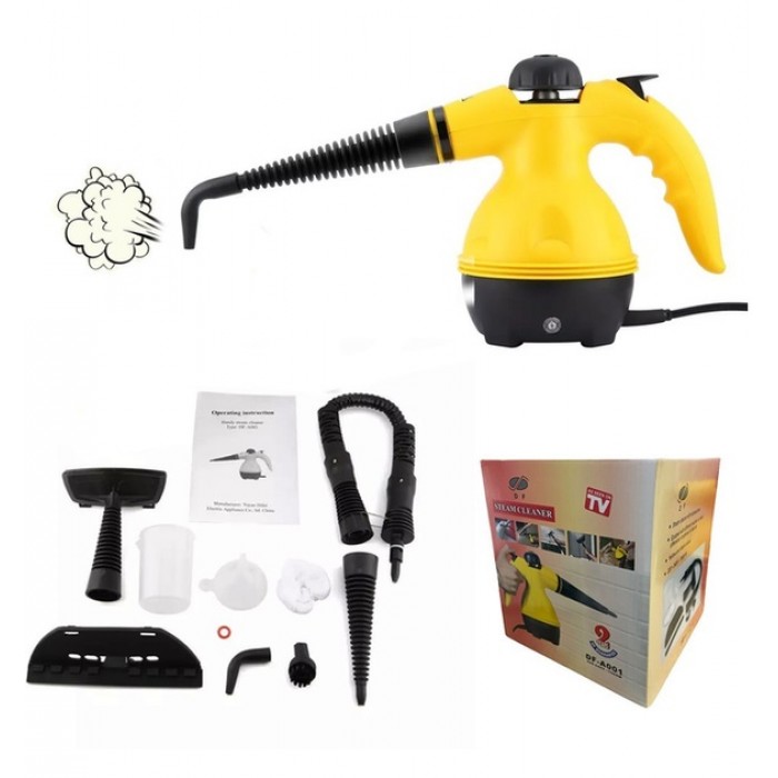 Ручний вертикальний відпарювач - пароочисник Steam cleaner DF-A001 Жовтий
