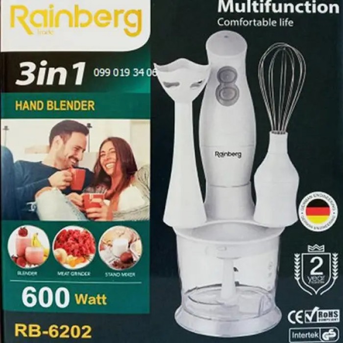Блендер із міксером 3в1 Rainberg RB-6202 Білий