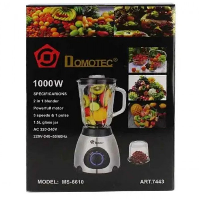 Блендер Domotec MS 6610 STAINLESS 220V/1000w