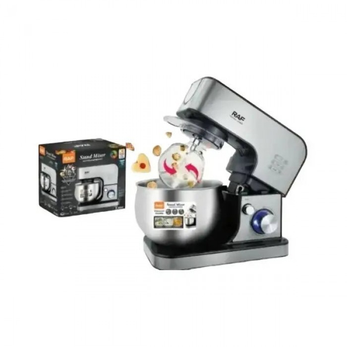 Кухонний комбайн із металевою чашею 5л 1800Вт Stand Mixer R.6605 Сірий