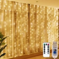Гірлянда штора з пультом 3*6м 600LED USB MA743warmwhite Тепле світло