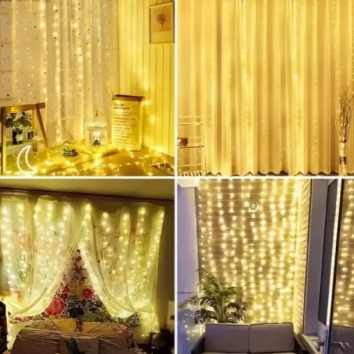 Гірлянда штора з пультом 3*6м 600LED USB MA743warmwhite Тепле світло