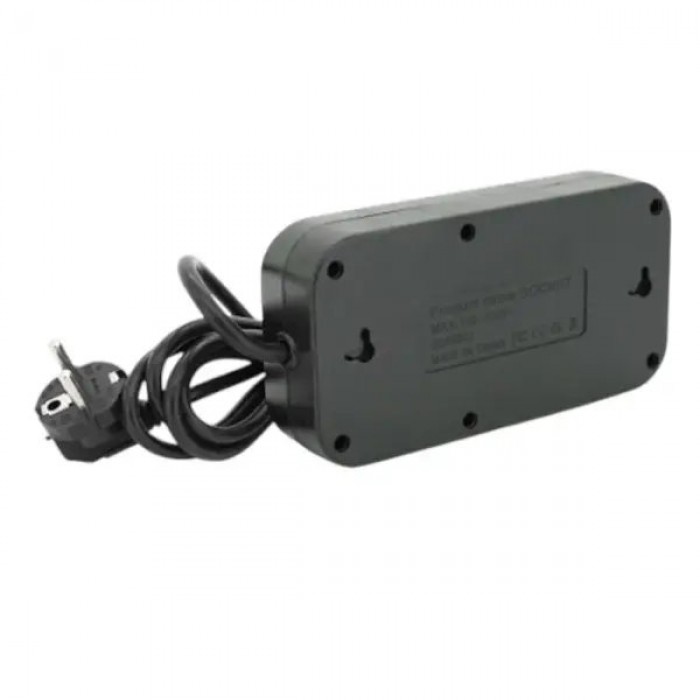 Мережевий фільтр подовжувач 3*220V +4 USB + Type-C 2м Power-Socket F09U Чорний