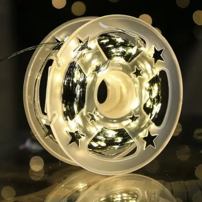 Гирлянда роса внутренняя линейная 40м 400LED USB LU988warmwhite Теплый свет
