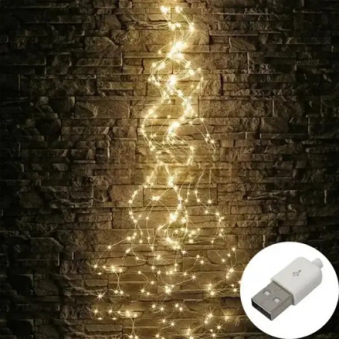 Гірлянда роса Кінський хвіст 400LED 20 ниток USB USB MA403USBwarmwhite Тепле світло