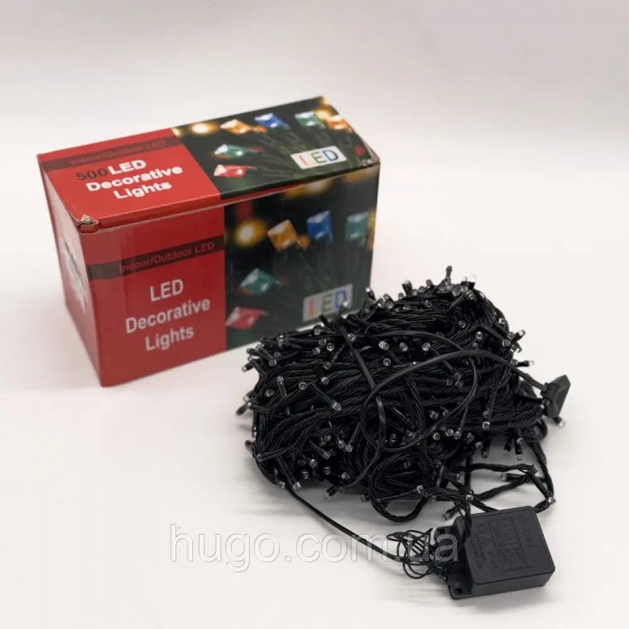 Xmas Нитка 500 LED Мультик (чорний провід, 35 метрів)