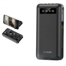 Power bank с функцией быстрой зарядки + кабель Type c/iphone/Micro/ 10000 МАч PROTECH Черный 