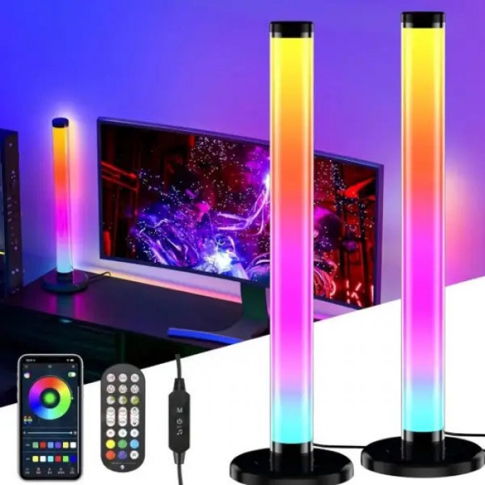 Комплект з двох ламп для підсвічування RGB 2шт +APP Smart та пульт 24см Чорні