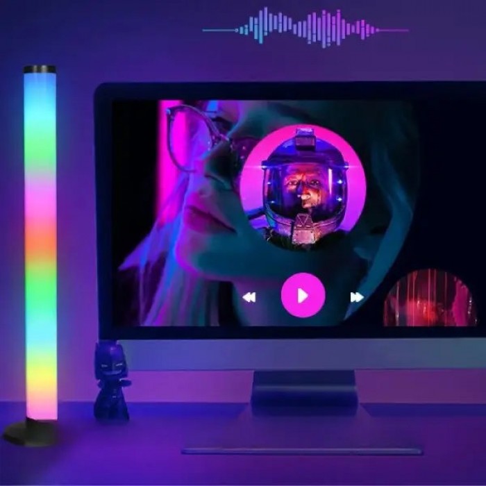 Комплект з двох ламп для підсвічування RGB 2шт +APP Smart та пульт 24см Чорні