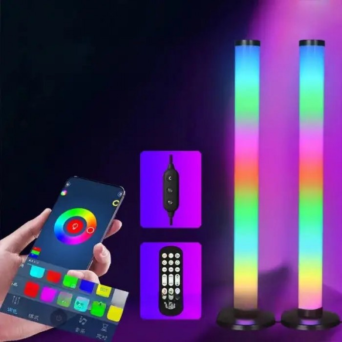 Комплект з двох ламп для підсвічування RGB 2шт +APP Smart та пульт 24см Чорні