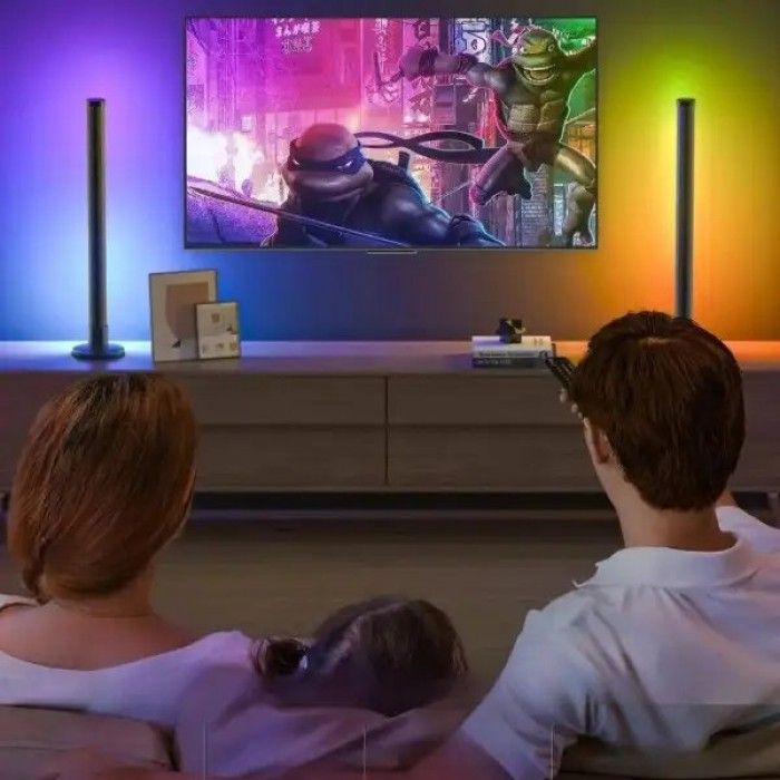 Комплект з двох ламп для підсвічування RGB 2шт +APP Smart та пульт 24см Чорні