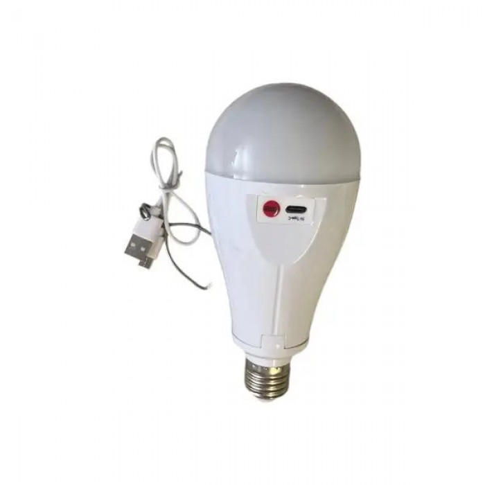 Лампочка з 2 акумуляторами 18650 та гачком у цоколь Е-27 SS-620 20W Біла