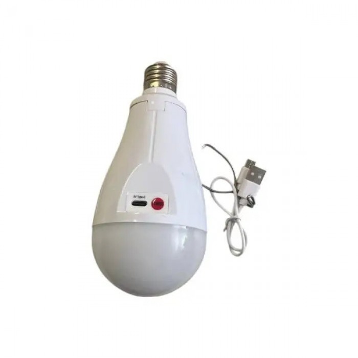 Лампочка з 2 акумуляторами 18650 та гачком у цоколь Е-27 SS-620 20W Біла
