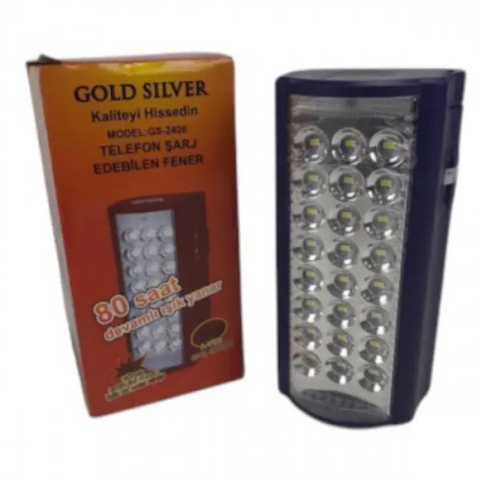 Фонарь кемпинговый с павер-банком GOLD SILVER GS-2400 24LED Синий