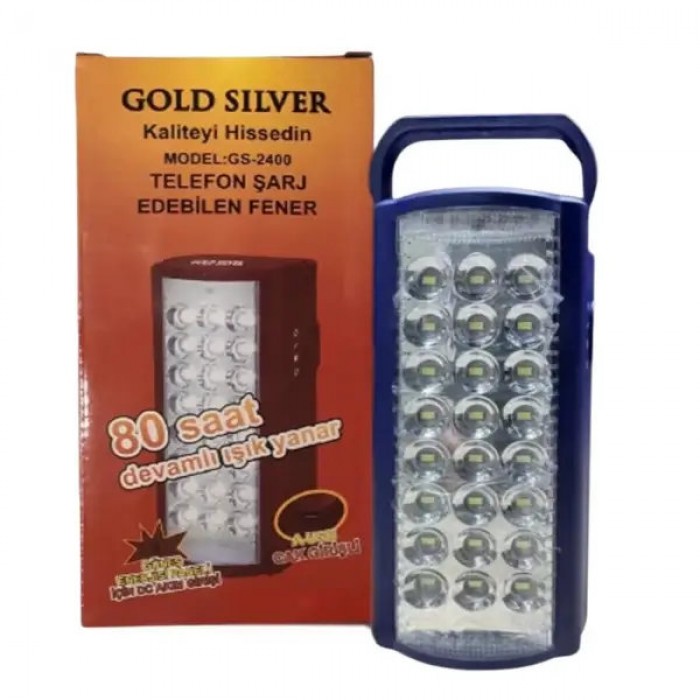 Фонарь кемпинговый с павер-банком GOLD SILVER GS-2400 24LED Синий