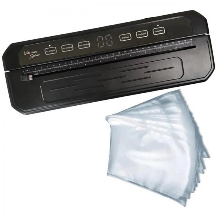 Вакуумний пакувальник для харчових продуктів Food Vacuum Sealer, сенсорний побутовий вакууматор для дому Чорний LY-881-Black