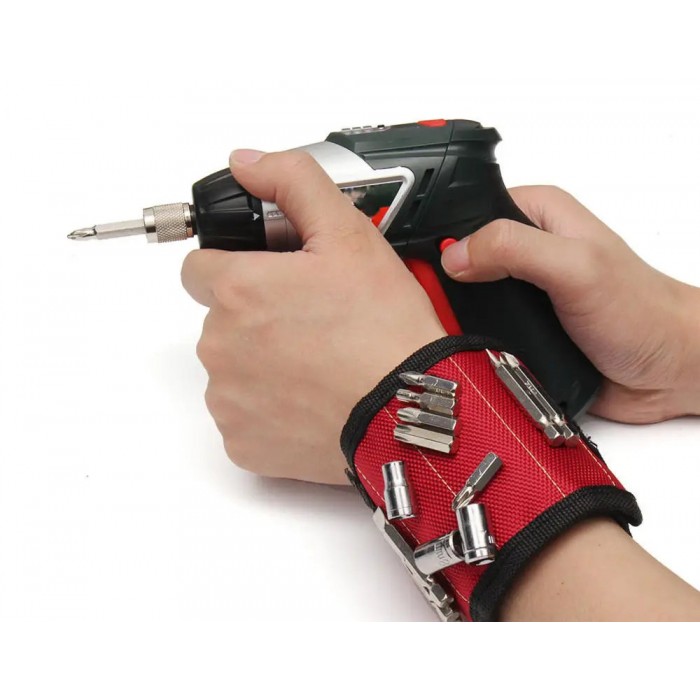 Магнітний браслет для інструментів Magnetic Wristband Червоний