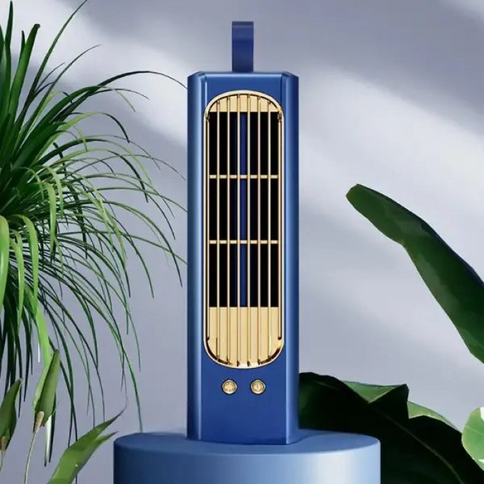 Вентилятор мини кондиционер настольный с аккумулятором Vertical hair dryer AND LY-624 Синий