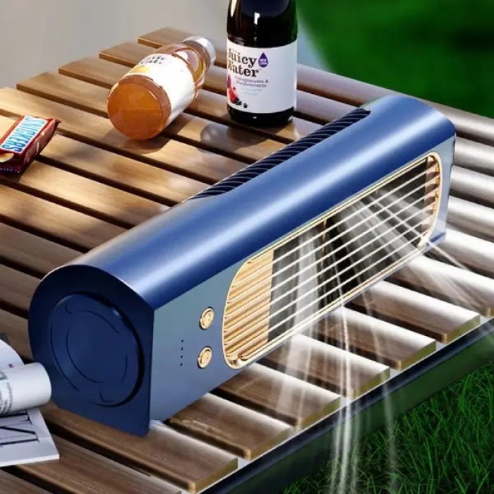 Вентилятор мини кондиционер настольный с аккумулятором Vertical hair dryer AND LY-624 Синий