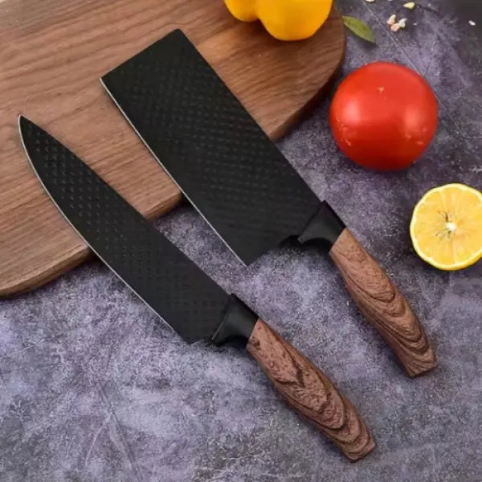 Набір ножів кухонних 4 шт + ножиці та овочечистка Kitchen utensils HA-177 Чорний