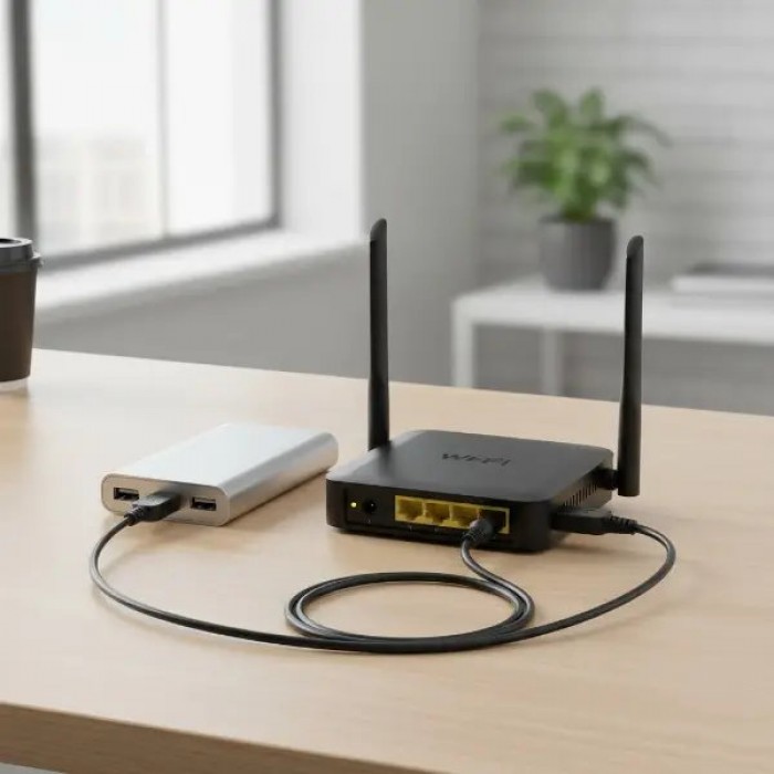 Кабель USB для WiFi роутера USB-DC 5-12V Черный
