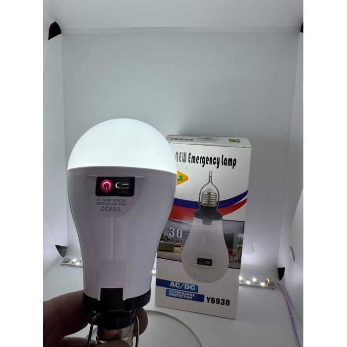 Лампочка акумуляторна 30W з USB-зарядкою, цоколь Е27 SS-6930 з гачком