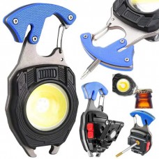 Багатофункціональний туристичний LED ліхтарик мультитул з карабіном