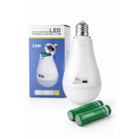 Лампочка E27 20W з USB та 2 акумуляторами 18650 Energy-Saving Lamp, з гачком