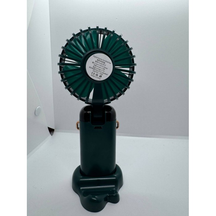 Вентилятор міні складаний з підставкою для телефону та дисплеєм Mini fan AND XL-1294 N15 Зелений