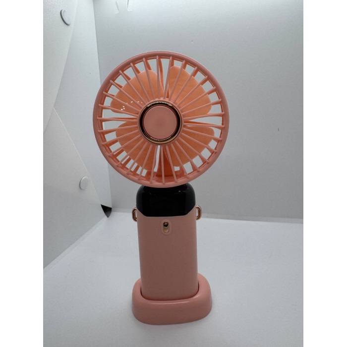 Вентилятор міні складаний з підставкою для телефону та дисплеєм Mini fan AND XL-1294 N15 Рожевий