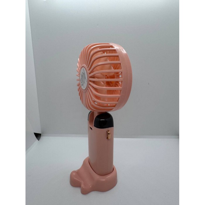 Вентилятор міні складаний з підставкою для телефону та дисплеєм Mini fan AND XL-1294 N15 Рожевий