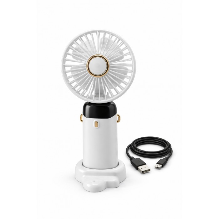 Вентилятор міні складаний з підставкою для телефону та дисплеєм Mini fan AND XL-1294 N15 Білий