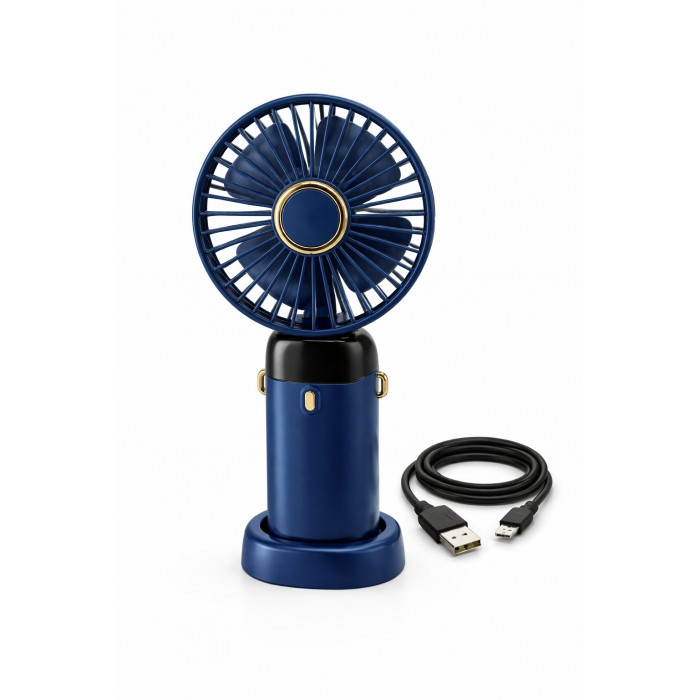 Вентилятор міні складаний з підставкою для телефону та дисплеєм Mini fan AND XL-1294 N15 Синій