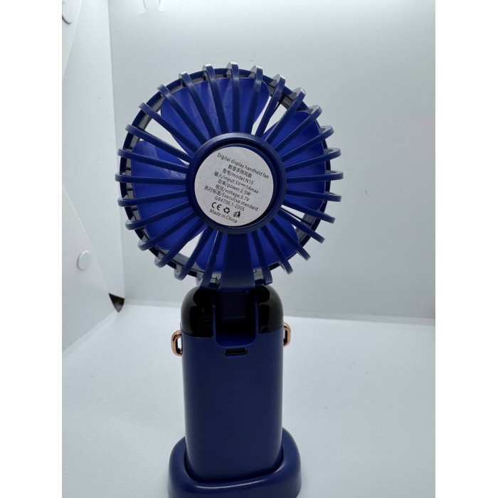 Вентилятор міні складаний з підставкою для телефону та дисплеєм Mini fan AND XL-1294 N15 Синій