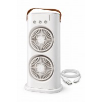 Вентилятор двойной настольный с подсветкой, увлажнителем и работой от USB