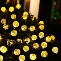 Гірлянда Кульки 50 Led вулична вологостійка від сонячної панелі, чорний провід SF-61