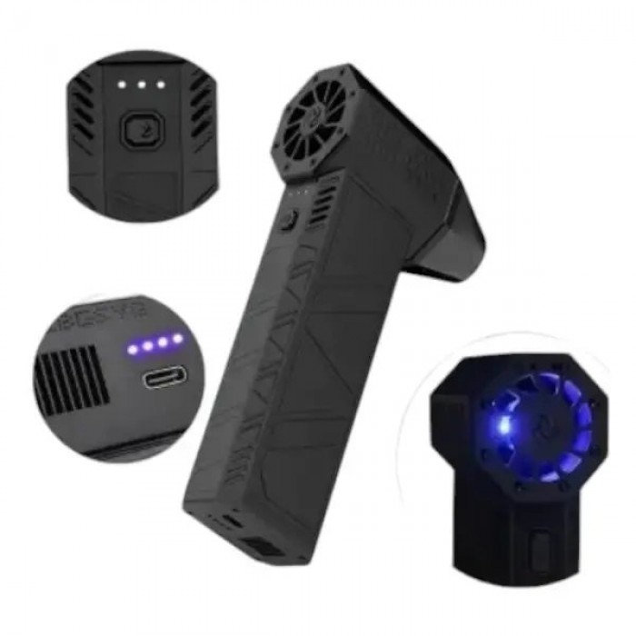 Акумуляторний турбовентилятор Mini Jet Fan Чорний 