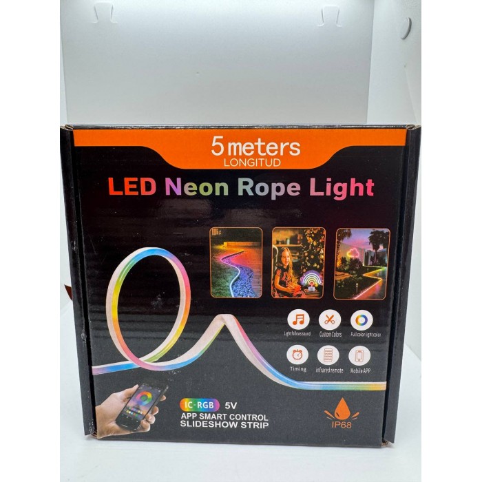 Гнучкий неоновий RGB шнур Neon Strip із пультом 5 метрів