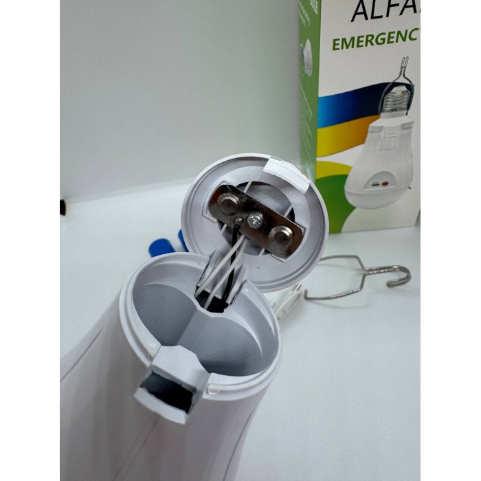Лампочка акумуляторна 20W з USB-зарядкою, цоколь Е27 з гачком та 2 акумуляторами