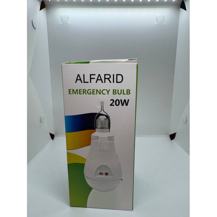 Лампочка акумуляторна 20W з USB-зарядкою, цоколь Е27 з гачком та 2 акумуляторами
