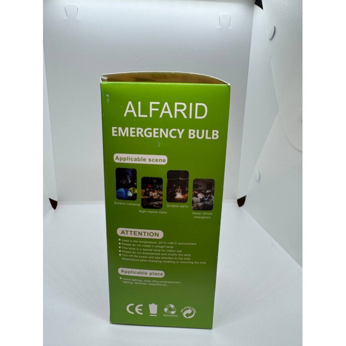 Лампочка акумуляторна 20W з USB-зарядкою, цоколь Е27 з гачком та 2 акумуляторами