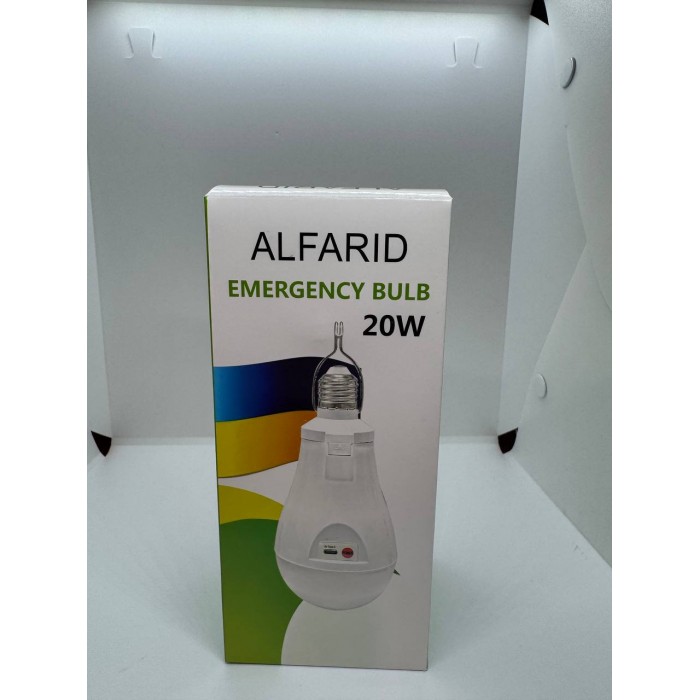 Лампочка акумуляторна 20W з USB-зарядкою, цоколь Е27 з гачком та 2 акумуляторами