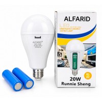 Лампочка зі знімними акумуляторами 2*18650 у патрон E27 20W