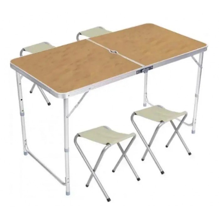 Стіл та стільці для пікніка Folding Table Світле дерево
